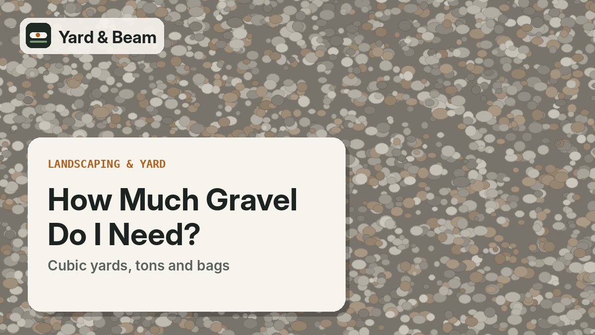 Gravel bed with a tape measure showing length, width and depth